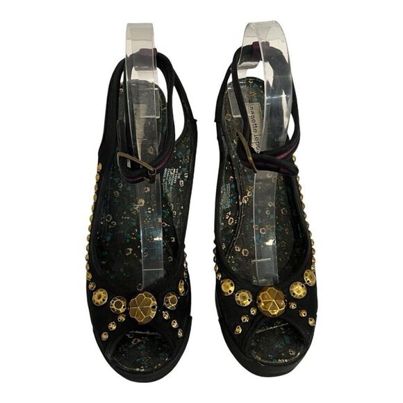 Nanette Lepore X Keds Wedge Womens Size 8 Slingback Peep Toe Sporty Shoes Stud - Picture 2 of 8